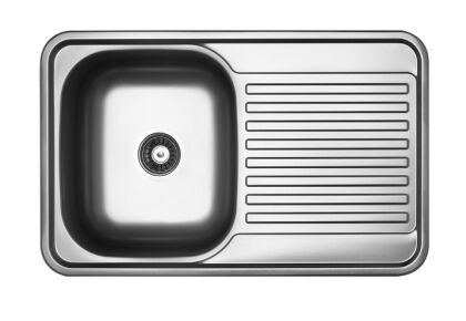 ZLEWOZMYWAK NIERDZEWNY JEDNOKOMOROWY Z OCIEKACZEM WPUSZCZANY 78x48x16 (LEN)